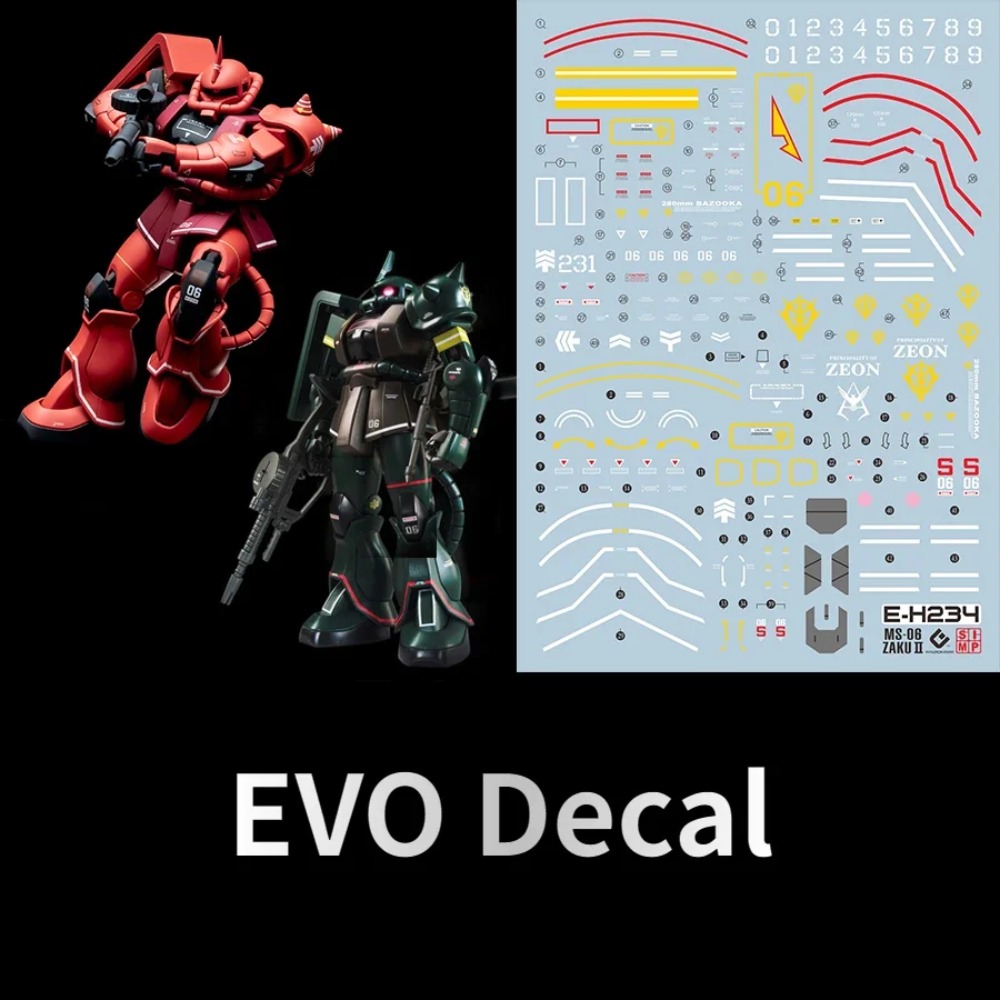 Model Kit Gundam Wing - HG-234 EVO Fluorescent Decals Stickers Fit